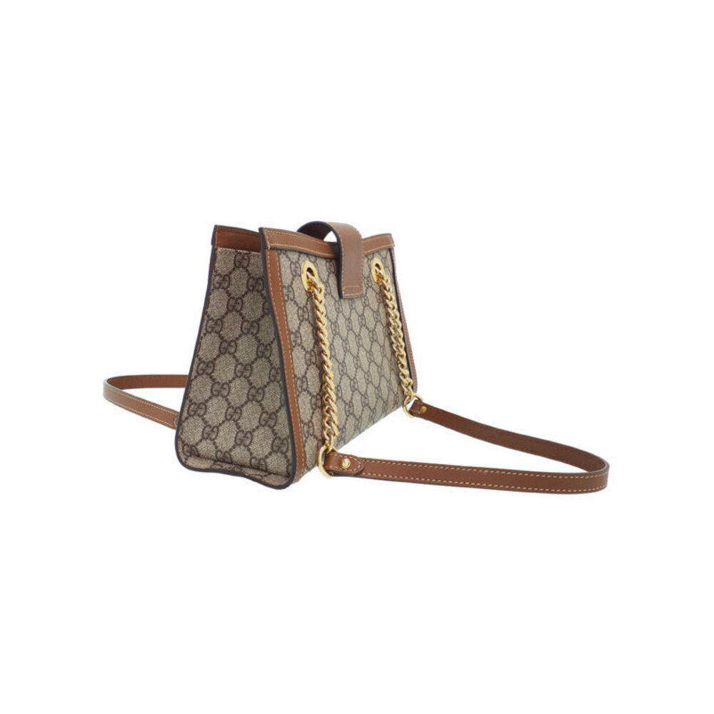 Gucci Chain Padlock shoulder Supreme Brown GG bag - Picture 1 of 9